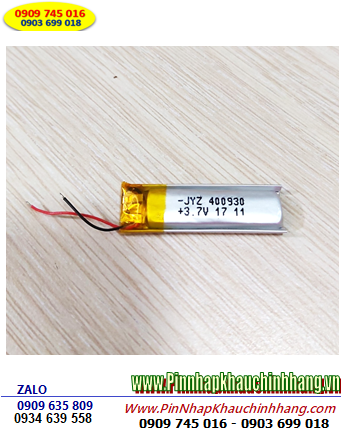 Pin sạc Lithium Li-Polymer 400930 với 120mAh (0.9mmx4mmx30mm) | Đã gắn sẳn mạch sạc